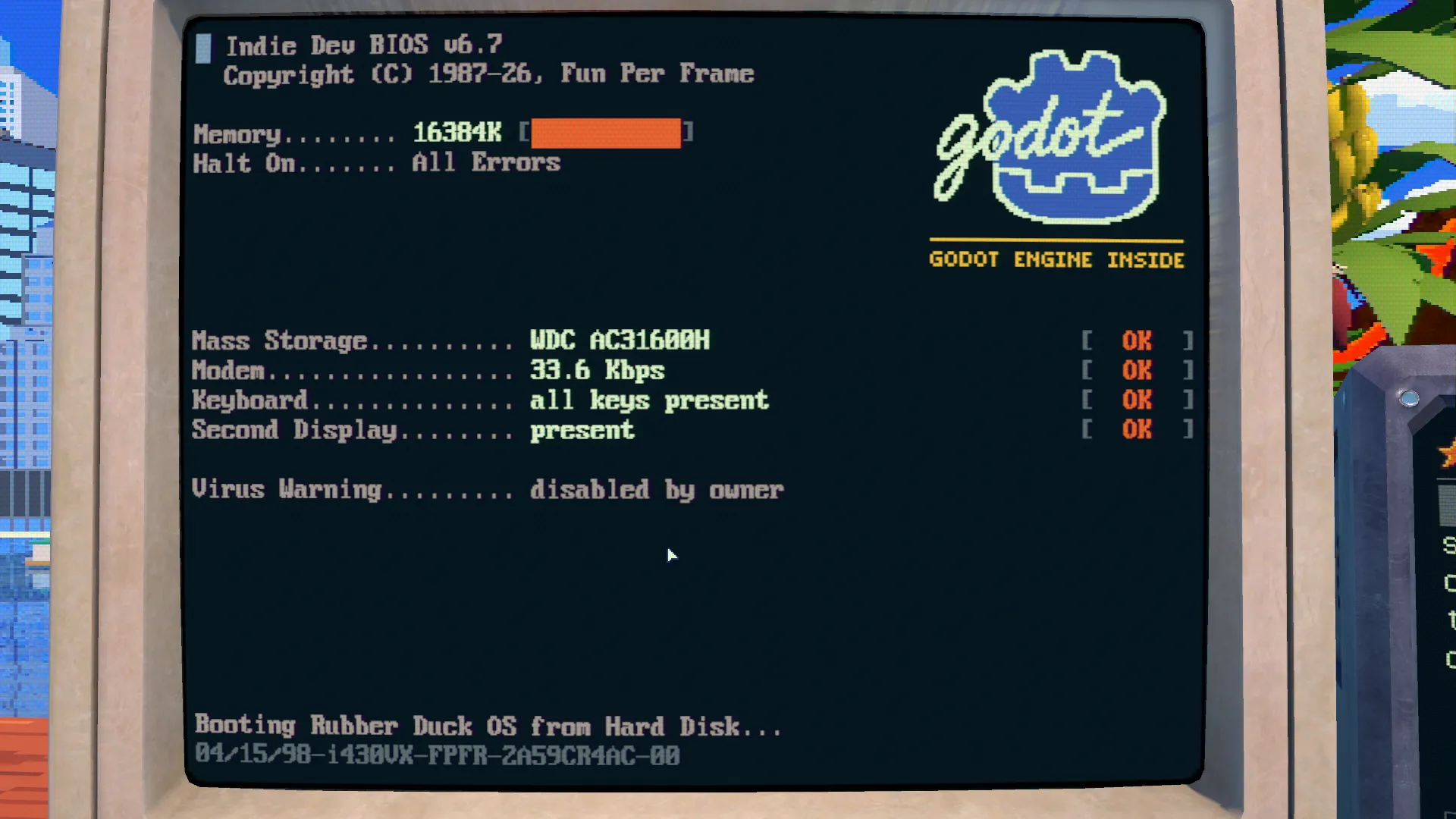 the BIOS. Indic Dev v6.7, virus warning disabled by owner