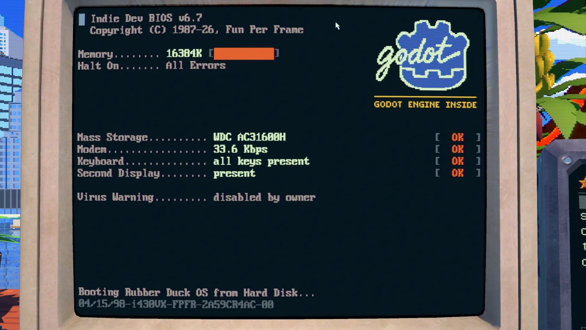 the BIOS. Indic Dev v6.7, virus warning disabled by owner